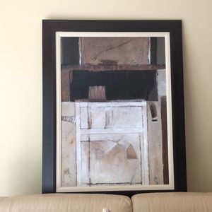 Characteristics II canvas art in wood frame.